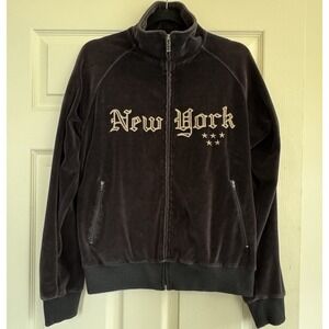 Blue Marlin Men's Velvet Jacket New York Black Men's Size M